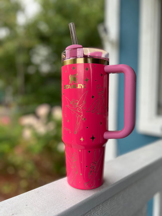 30 oz  Fairy Stanley quencher laser engraved