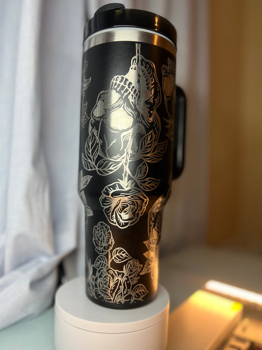 40 oz Skulls and Roses