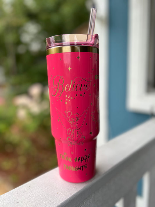 30 oz  Fairy Stanley quencher laser engraved