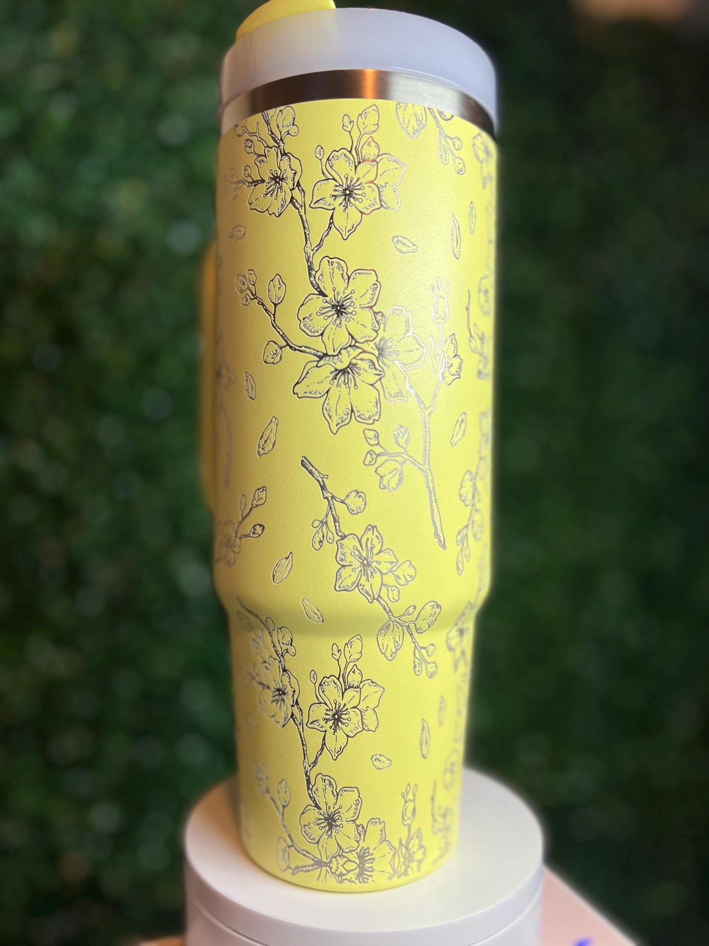 30 oz Cherry Blossoms Stanley quencher laser engraved